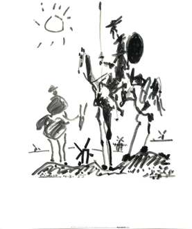 Kunstdruk Pablo Picasso - Don Quixote 60x80cm Divers - 60x80 cm