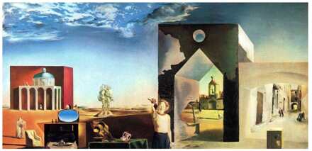 Kunstdruk Salvador Dali - Banlieue de la Ville 100x50cm Divers - 100x50 cm