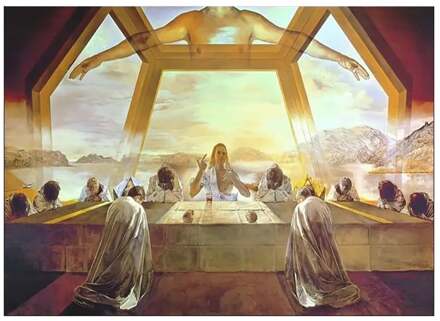 Kunstdruk Salvador Dali - La Cene 80x60cm Divers - 80x60 cm