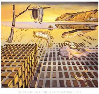 Kunstdruk Salvador Dali - La Desintegration de la Persistance de la Memoire 80x60cm Divers - 80x60 cm