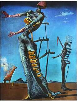 Kunstdruk Salvador Dali - La girafe en feu 60x80cm Divers - 60x80 cm