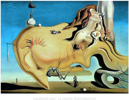 Kunstdruk Salvador Dali - Le Grand Masturbateur 80x60cm Divers - 80x60 cm