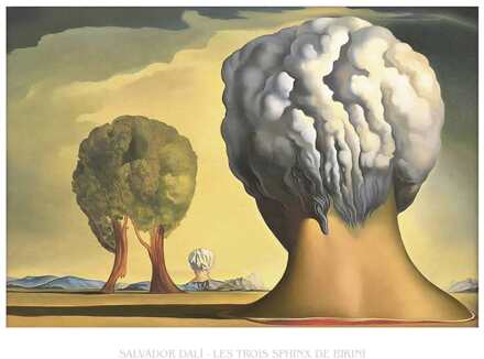 Kunstdruk Salvador Dali - Les Trois Sphinx de Bikini 80x60cm Divers - 80x60 cm