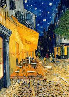 Kunstdruk Vincent Van Gogh - Pavement Café at Night 50x70cm Divers - 50x70 cm