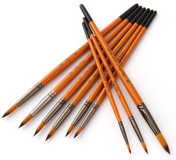 Kunstenaar Penselen Set, 12 Stuks Nylon Art Penselen Voor Acryl Aquarel Olie