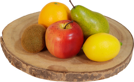 Kunstfruit: 5 stuks peer - sinaasappel - rode appel - kiwi - citroen