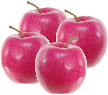 Kunstfruit Decofruit - 4x - Appel - 8 cm - Rood - Levensecht