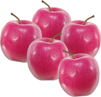 Kunstfruit decofruit - 5x - appel/appels - ongeveer 8 cm - rood