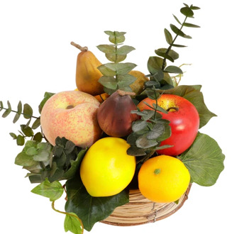 Kunstfruit in mand