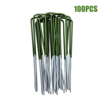 Kunstgras Gazon Zware Insert Outdoor Sterke Turf Pin Universele U Vormige Tuin Haringen Bevestiging 150X25X3Mm Half Groen 100stk