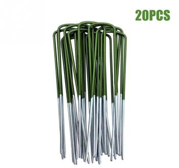 Kunstgras Gazon Zware Insert Outdoor Sterke Turf Pin Universele U Vormige Tuin Haringen Bevestiging 150X25X3Mm Half Groen 20stk