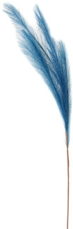 Kunstgras/rietgras/takken/losse steel - pluimen pampasgras - blauw - 80 cm - Kunsttakken