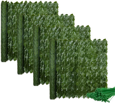 kunsthaag voor balkon - groen - L300 x H50 cm - 24x panelen - kunststof