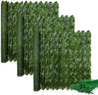kunsthaag voor balkon - groen - L600 x H50 cm - 12x panelen - kunststof