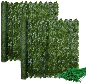 kunsthaag voor balkon - groen - L900 x H50 cm - 18x panelen - kunststof