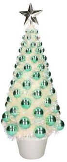 Kunstkerstboom compleet met lichtjes en ballen groen 50 cm - Kunstkerstboom