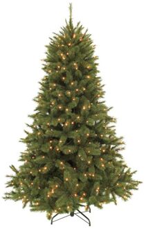 kunstkerstboom met led forest frosted pine maat in cm: 215 x 140 donkergroen met 304 warmwitte led lampjes