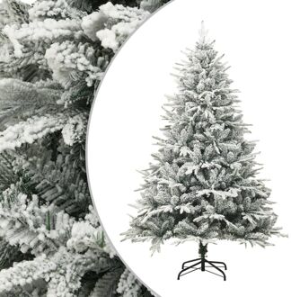 Kunstkerstboom met sneeuwvlokken 150 cm PVC en PE groen