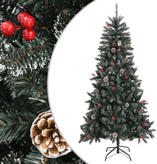 Kunstkerstboom met standaard 210 cm PVC groen