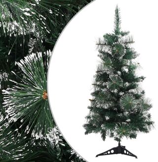 Kunstkerstboom met standaard 90 cm PVC groen en wit