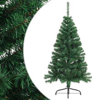 Kunstkerstboom met standaard half 120 cm PVC groen