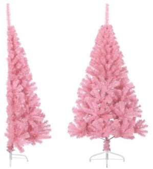 Kunstkerstboom Met Standaard Half 120 Cm Pvc Roze