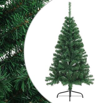 Kunstkerstboom met standaard half 150 cm PVC groen