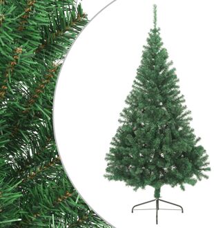 Kunstkerstboom met standaard half 180 cm PVC groen