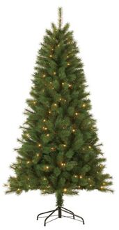 Kunstkerstboom met Verlichting - Kerstboom 185 CM - Kunstboom met LED Groen