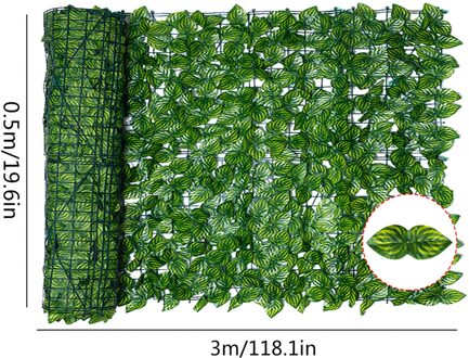 Kunstmatige Blad Hek Screening Roll Uv Vervagen Bescherming Privacy Hedging Muur Landschapsarchitectuur Hek Balkon Screen Tuin Decoratie 0.5x3m watermeloen