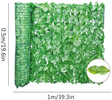 Kunstmatige Blad Screening Uv Vervagen Beschermd Privacy Hedging Muur Landscaping Tuin Hek Balkon Screen Buiten Decoratie A 0.5x1m