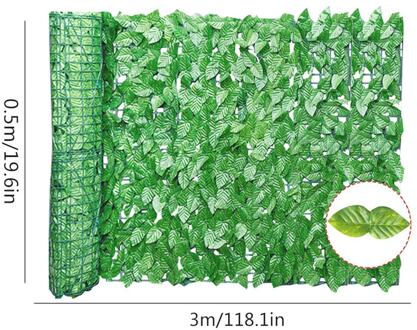 Kunstmatige Blad Screening Uv Vervagen Beschermd Privacy Hedging Muur Landscaping Tuin Hek Balkon Screen Buiten Decoratie A 0.5x3m