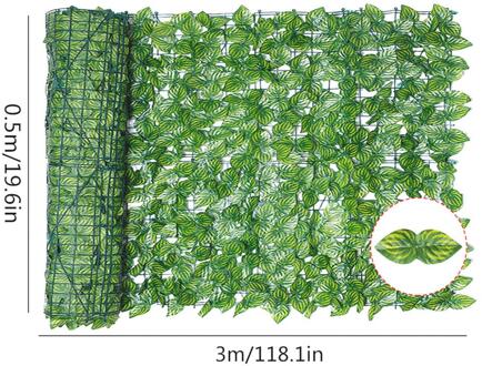 Kunstmatige Blad Screening Uv Vervagen Beschermd Privacy Hedging Muur Landscaping Tuin Hek Balkon Screen Buiten Decoratie B 0.5x3m