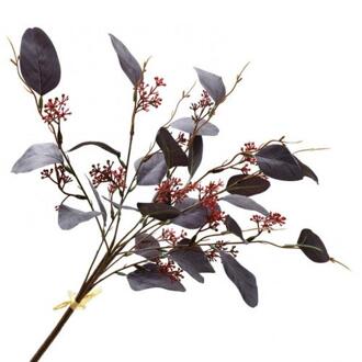 Kunstmatige Bladeren Tak Retro Groene Zijde Eucalyptus Blad Voor Home Decor Bruiloft Planten Faux Stof Gebladerte Kamer Decoratie Paars