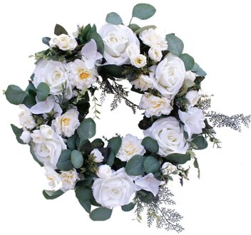 Kunstmatige Bloemen Krans Kunstmatige Deur Krans Romantische Rose Simulatie Garland Voor Wedding Party Muur Opknoping Decoratie stijl 2