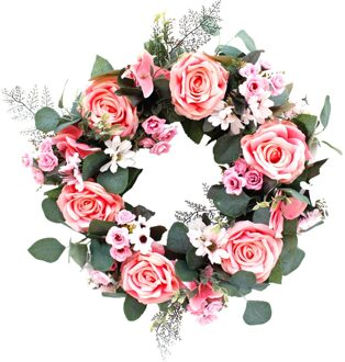 Kunstmatige Bloemen Krans Kunstmatige Deur Krans Romantische Rose Simulatie Garland Voor Wedding Party Muur Opknoping Decoratie stijl 3