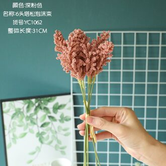 Kunstmatige Bloemen Planten Valse Bloem Home Decor Arrangemen Kerst Acacia Wilde Onkruid Bruiloft Decoratie donker roze