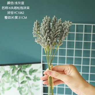 Kunstmatige Bloemen Planten Valse Bloem Home Decor Arrangemen Kerst Acacia Wilde Onkruid Bruiloft Decoratie licht grijs blauw