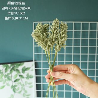 Kunstmatige Bloemen Planten Valse Bloem Home Decor Arrangemen Kerst Acacia Wilde Onkruid Bruiloft Decoratie licht groen