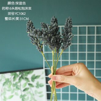 Kunstmatige Bloemen Planten Valse Bloem Home Decor Arrangemen Kerst Acacia Wilde Onkruid Bruiloft Decoratie marine blauw