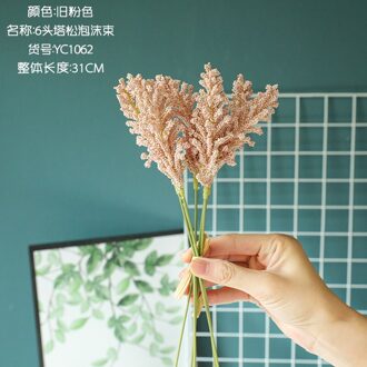 Kunstmatige Bloemen Planten Valse Bloem Home Decor Arrangemen Kerst Acacia Wilde Onkruid Bruiloft Decoratie Old roze