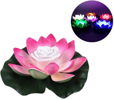 Kunstmatige Drijvende Lotus Nachtlampje Led Lotus Lamp Spaarlamp Voor Garden Pool Vijver Fontein Tuin Decor Tuin Gereedschap roze
