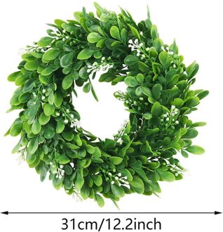 Kunstmatige Groene Eucalyptus Bladeren Krans Decor Deur Opknoping Garland Ornament Simulatie Leaf Krans Decor Voor Deur Muur Raam
