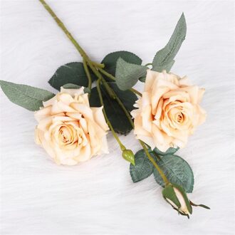 Kunstmatige Hoge Heldere Voelen Rose Simulatie Bloem Bruiloft Arrangement Nep Bloem Roos Woninginrichting Decoratie geel