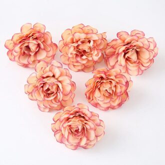 Kunstmatige Hortensia Bloem Simulatie Bloemblaadje Voor Diy Handcraft Benodigdheden Corsage Diy Bruiloft Decoratie Huis Tuin Decor 5Pcs champagne