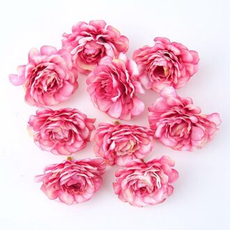 Kunstmatige Hortensia Bloem Simulatie Bloemblaadje Voor Diy Handcraft Benodigdheden Corsage Diy Bruiloft Decoratie Huis Tuin Decor 5Pcs roos rood