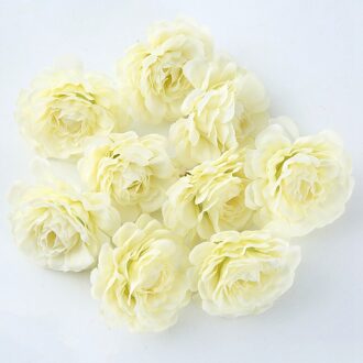 Kunstmatige Hortensia Bloem Simulatie Bloemblaadje Voor Diy Handcraft Benodigdheden Corsage Diy Bruiloft Decoratie Huis Tuin Decor 5Pcs wit