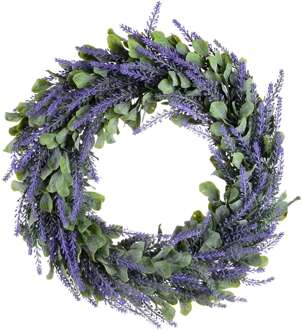 Kunstmatige Krans, Deur Krans 17 Inch Lavendel Lente Krans Ronde Krans Voor De Voordeur, Home Decor