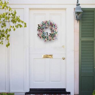 Kunstmatige Lavendel Rose Lente Bloem Krans Decoratie Voor Bruiloft Voordeur T3EA