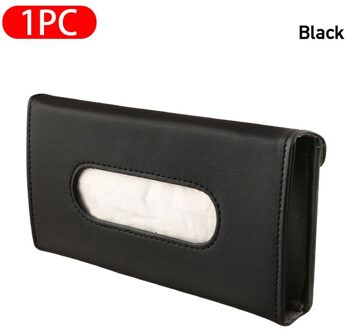 Kunstmatige Lederen Auto Tissue Doos Zwart Universele Zonneklep Tissue Houder Opknoping Achterbank Servet Case Auto Interieur Accessoires